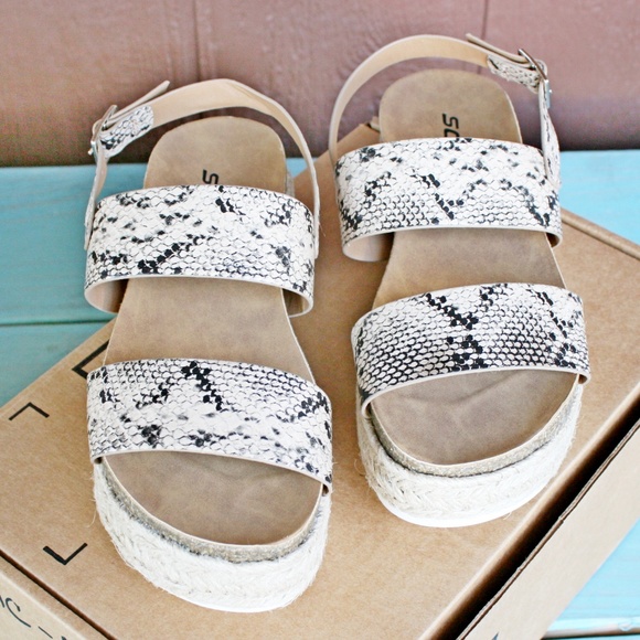 Soda Snakeskin Espadrille Sandals - Picture 3 of 7